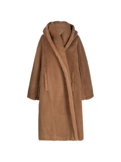 Apogeo fleece hooded midi coat