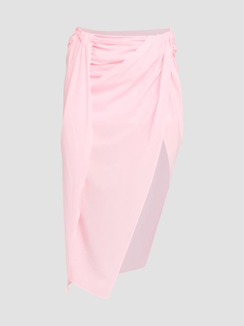 JACQUEMUS Women's Jersey Draped Midi Skirt - Light Pink