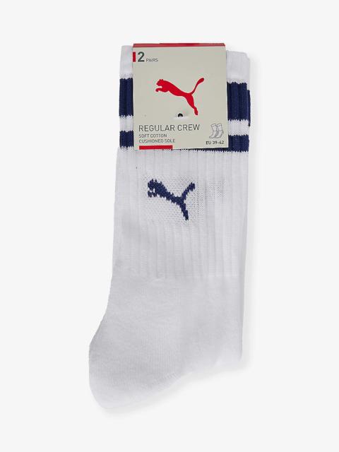 PUMA Branded mid-calf pack of two cotton-blend socks