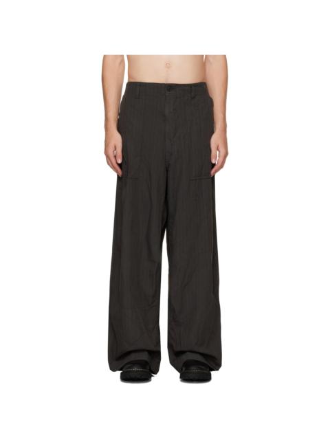 Comme des Garçons Homme Brown Herringbone Stripe Trousers
