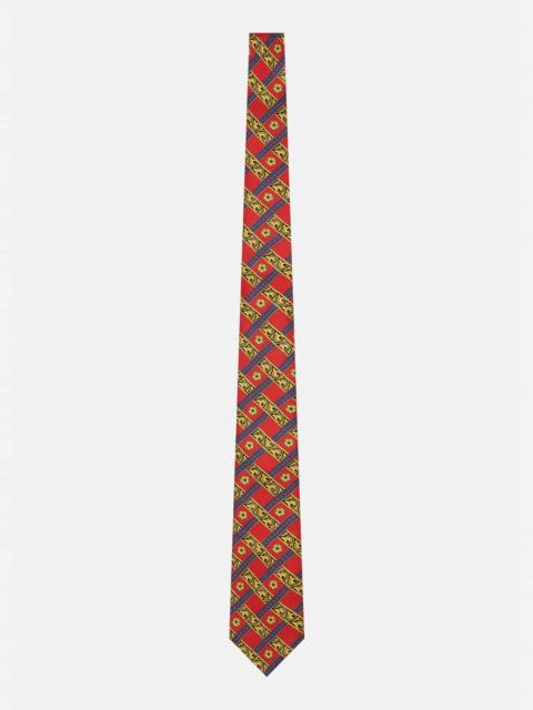 VERSACE Quadri Barocco Print Silk Tie