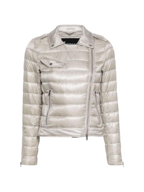 Herno off-centre-fastening quilted jacket
