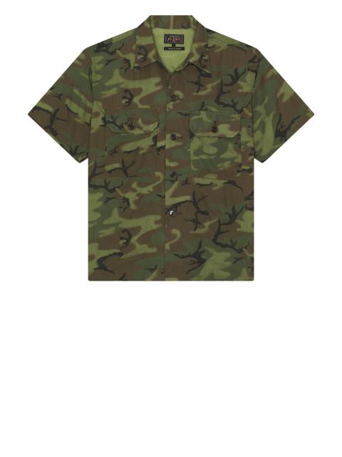 BEAMS PLUS Mil-Sht Mesh Camo Jacquard Mapping Print