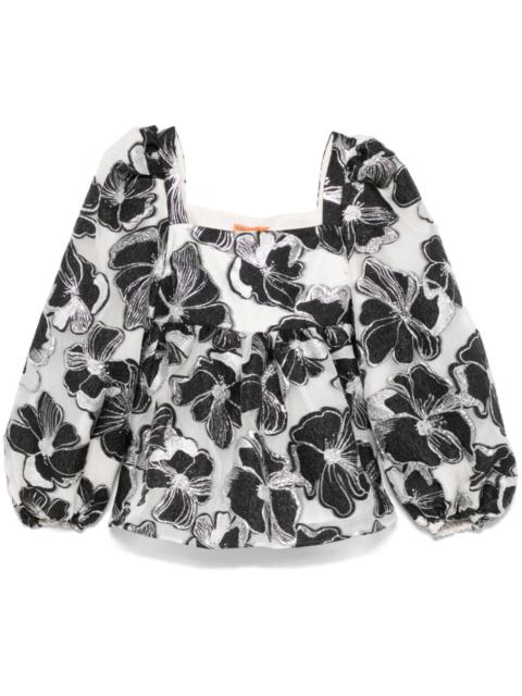 STINE GOYA Anemone-jacquard square-neck top