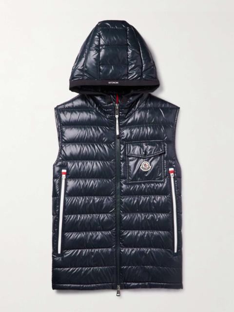 Ragot Logo-Appliquéd Quilted Glossed-Shell Hooded Down Gilet