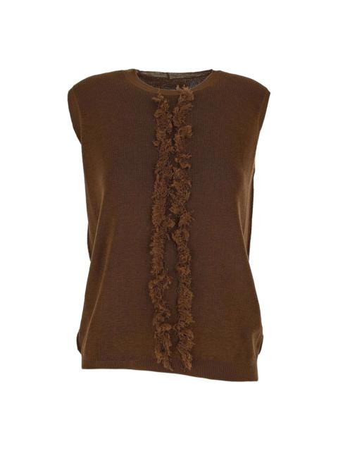 UMA WANG fringed knitted top