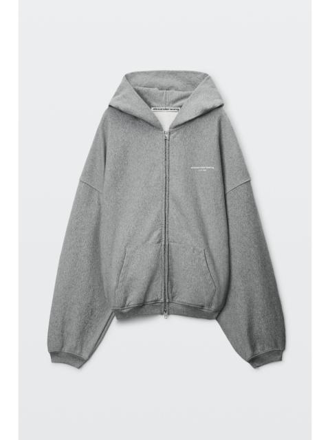 Alexander Wang logo print oversized zip-up hoodie