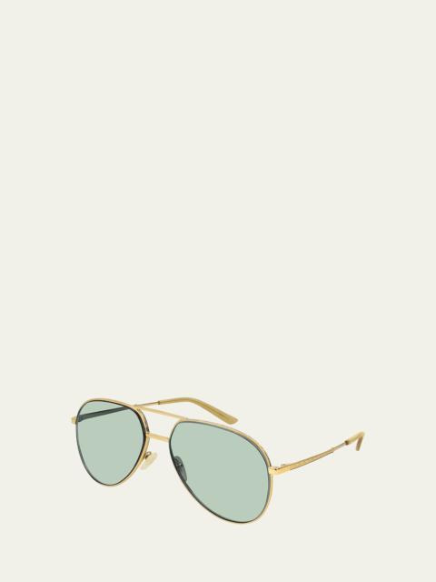 GUCCI Men's Metal Aviator Sunglasses