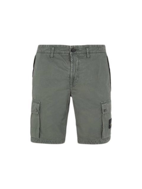 Stone Island Stone Island Cargo Bermuda Shorts Slim Fit - Old Treatment Musk Green