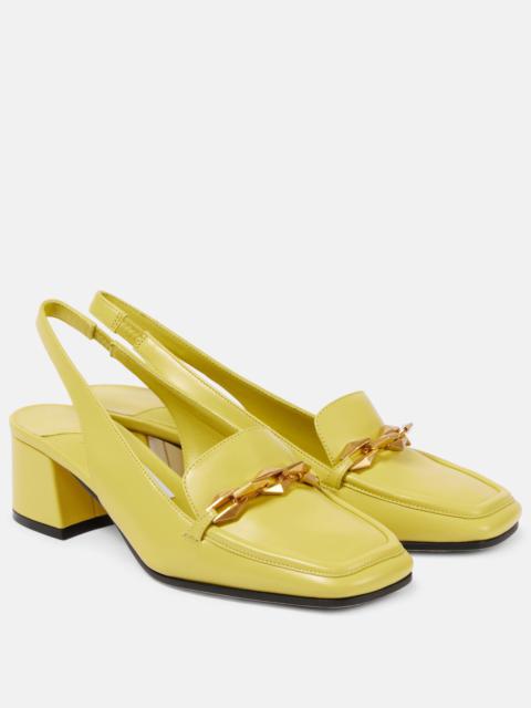 JIMMY CHOO Diamond Tilda 45 leather slingback pumps