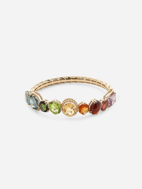 Dolce & Gabbana Rainbow bracelet in yellow gold 18kt with multicolor gemstones