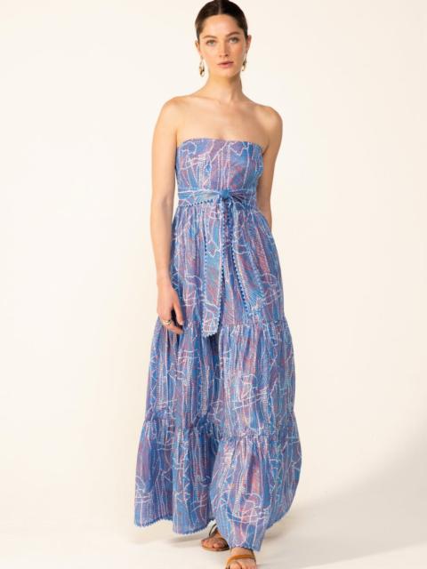 Poupette St Barth Long Dress Thelma - Blue Akoya