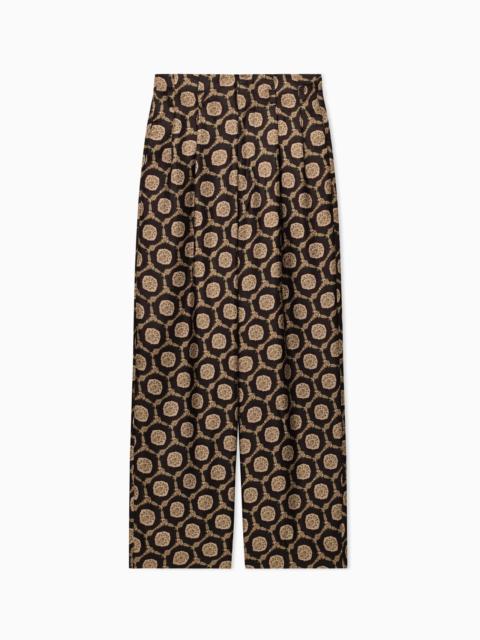 SILK TROUSERS WITH ALL-OVER PRINT