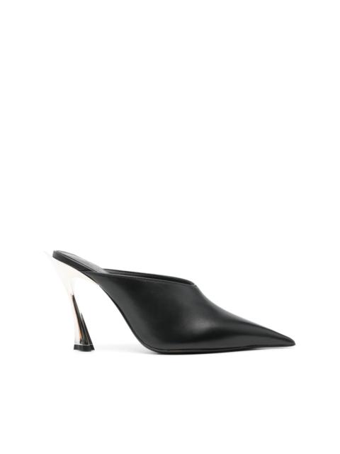 MUGLER 95mm leather mules