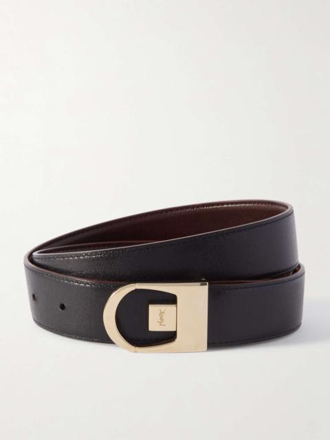 ベルト SAINT LAURENT REVERSIBLE BELT IN BLACK/BURGUNDY LEATHER SAINT LAURENT Saint Laurent Reversible Belt In Black