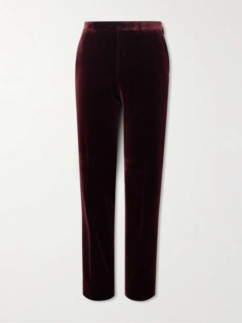 Ralph Lauren Gregory Straight-Leg Cotton-Velvet Tuxedo Trousers
