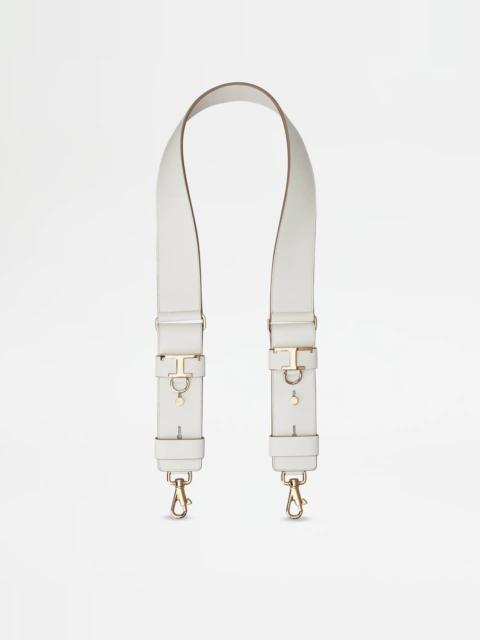 Tod's TIMELESS ADJUSTABLE SHOULDER STRAP IN LEATHER - WHITE