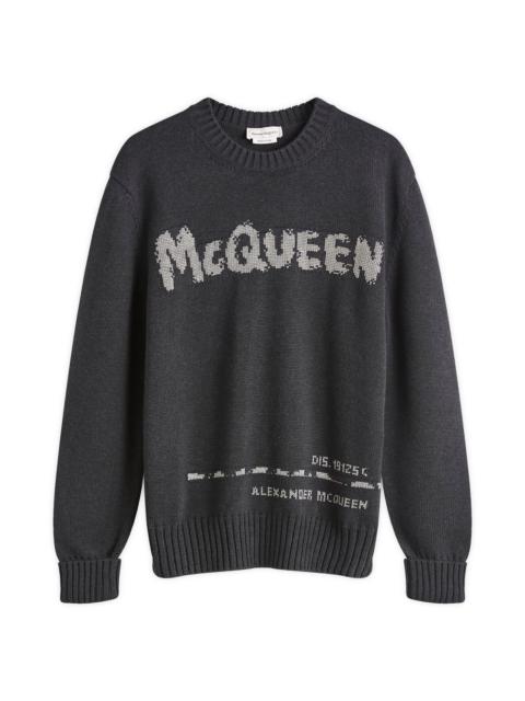 Alexander McQueen Alexander McQueen Grafitti Logo Crew Neck Jumper