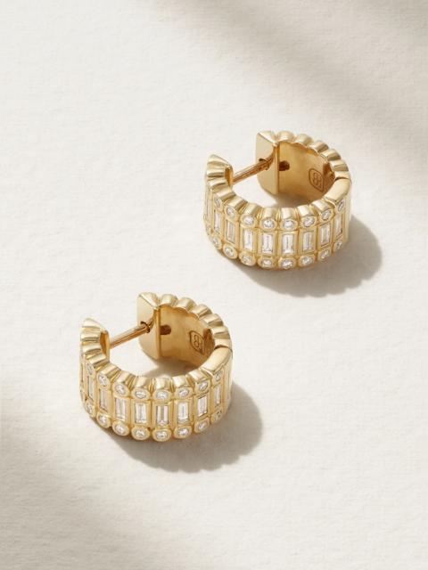 SYDNEY EVAN 14-karat gold diamond hoop earrings Gold
