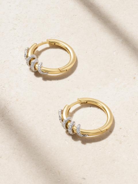 ILEANA MAKRI Twisted Boa 18-karat Yellow And White Gold Diamond Earrings
