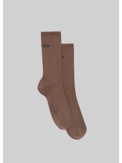 The Frankie Shop Frankie in English Ribbed Socks - Brown