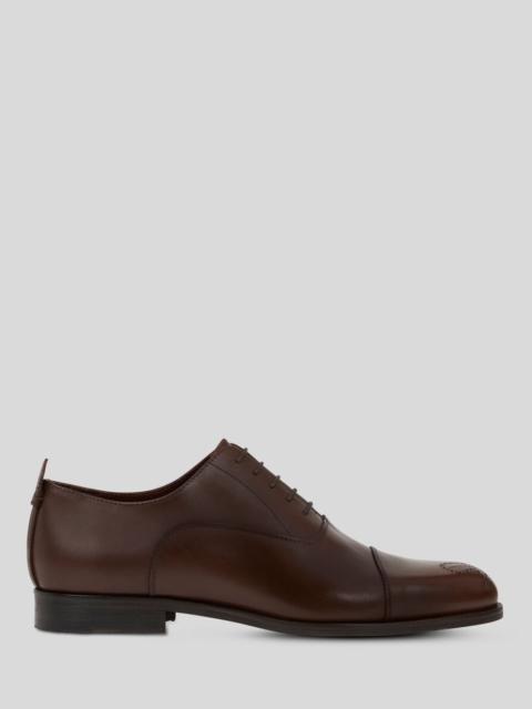 Etro LEATHER OXFORD SHOES WITH PAISLEY DETAILS
