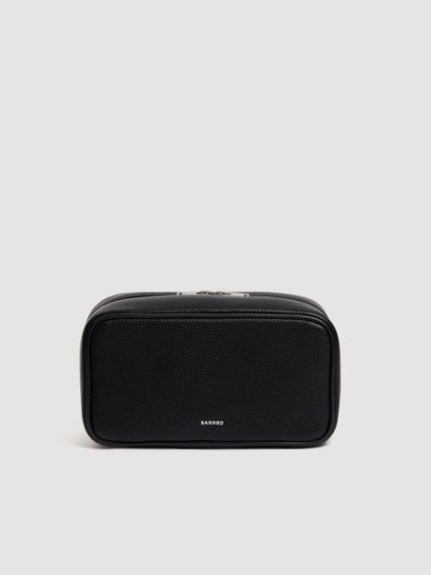 Sandro TOILETRY BAG IN GRAINED FABRIC