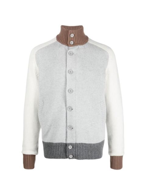 Herno button-up funnel neck sweater