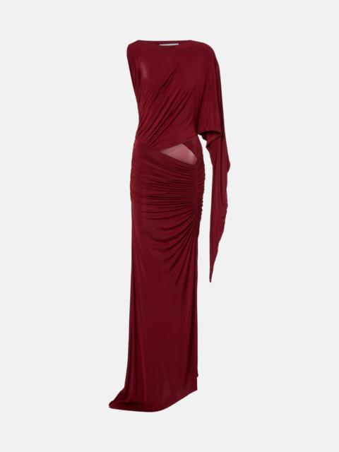 ALEX PERRY Asymmetric gathered jersey gown