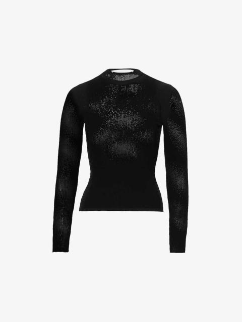 Dion Lee High-neck semi-sheer knitted top