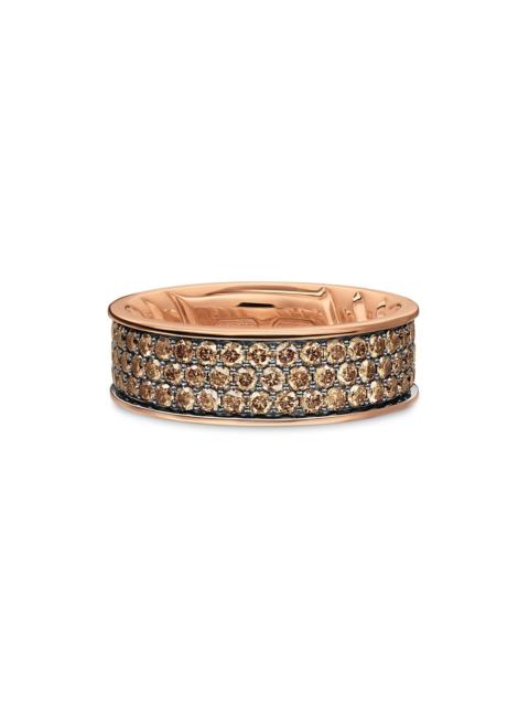 DAVID YURMAN Men's Streamline Band Ring in 18K Rose Gold - Cognac Diamond