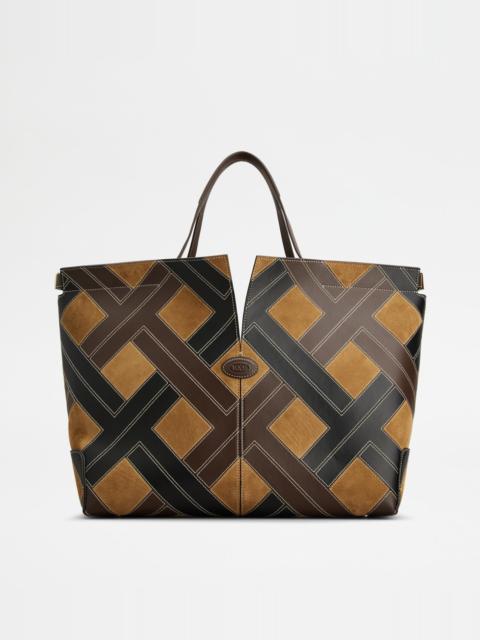 Tod's TOD'S DI BAG FOLIO IN LEATHER MEDIUM - BROWN