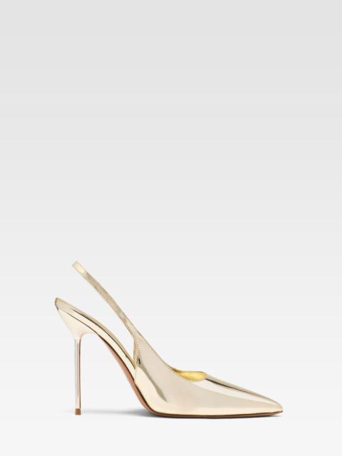 PARIS TEXAS Mirrored leather slingback