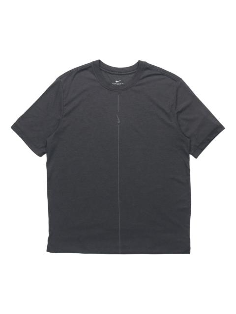 Nike Nike Yoga Dri-FIT Solid Color Quick Dry Sports Short Sleeve Black DJ9651-010
