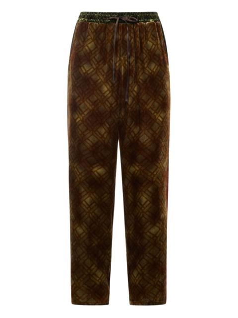 Pierre-Louis Mascia geometric-pattern velvet trousers