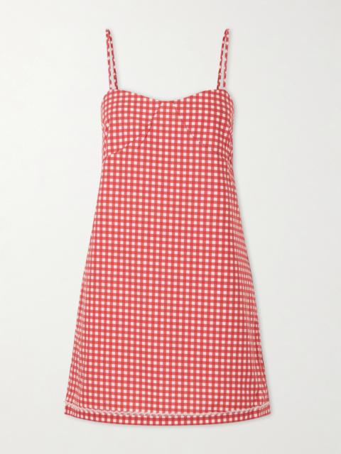 POSSE Lindie Gingham Cotton Mini Dress