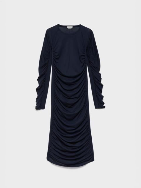 JW Anderson WOMENS RUCHED JERSEY DRESS IN NAVY