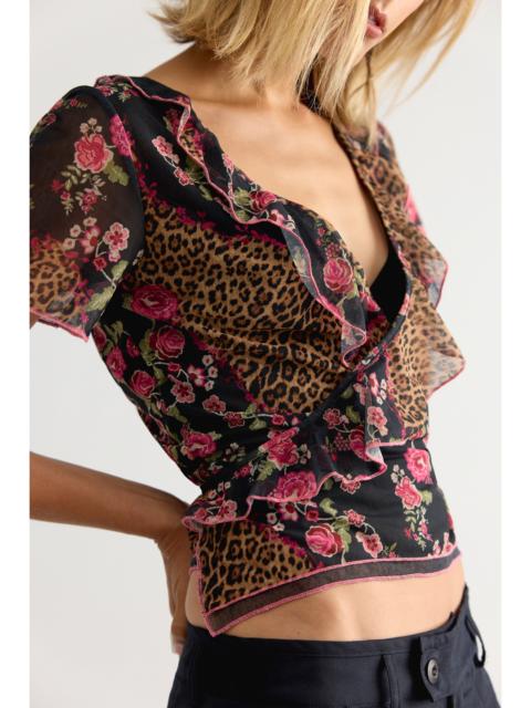 FREE PEOPLE Myrtle Printed Wrap Top