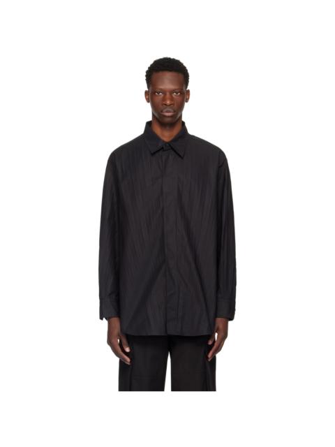 Valentino Black Garment-Pleated Shirt