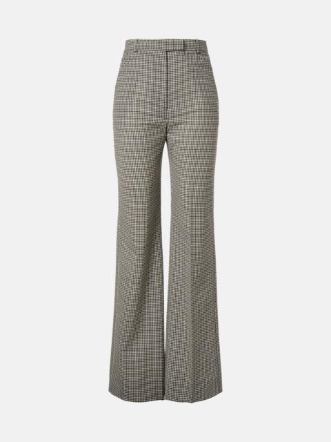 Alexander McQueen Gingham wool wide-leg pants