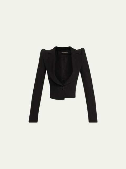 Marc Jacobs Plunging Long-Sleeve Cropped Blazer