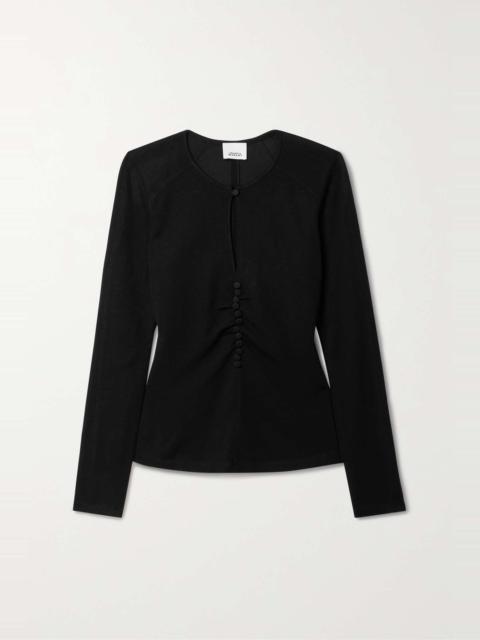 Isabel Marant Dorine cutout brushed-jersey top