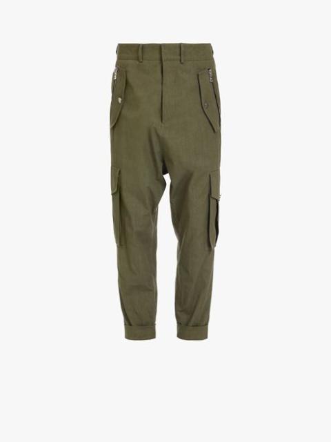 Balmain Khaki cotton cargo pants