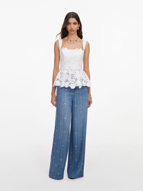 self-portrait White Lace Peplum Top