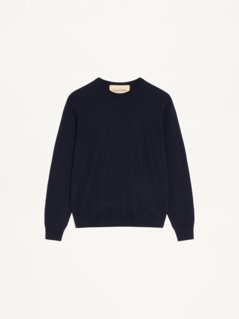 Valentino VALENTINO WOOL JUMPER WITH VLOGO EMBROIDERY