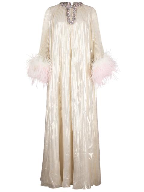 self-portrait Ombre Feather Maxi Dress