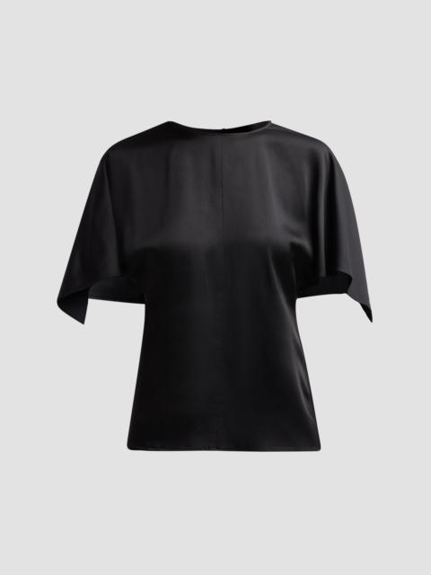 Stella McCartney Women's Handkerchief Satin Short-Sleeve Top - Black