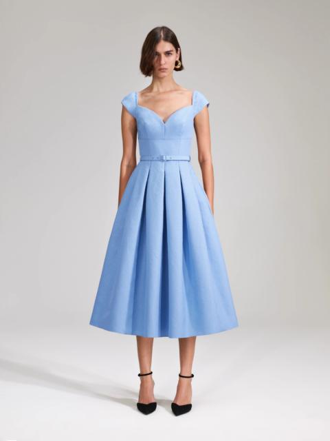 Blue Taffeta Midi Dress