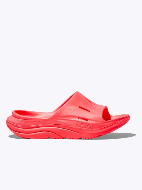 HOKA ORA Recovery Slide 3 Shoes in Neon Flame/Neon Flame