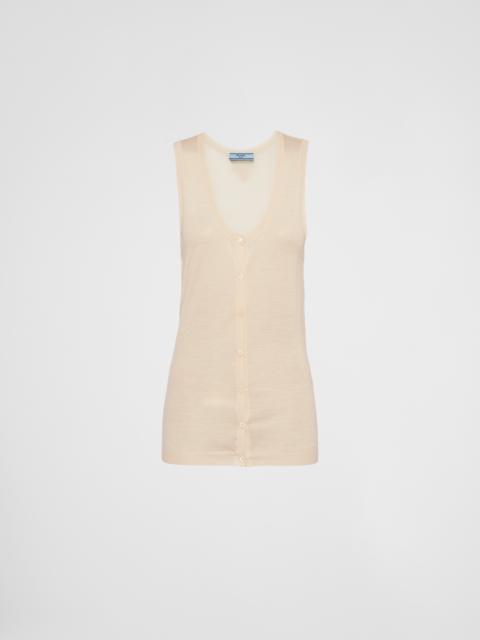 Cashmere and silk tank top